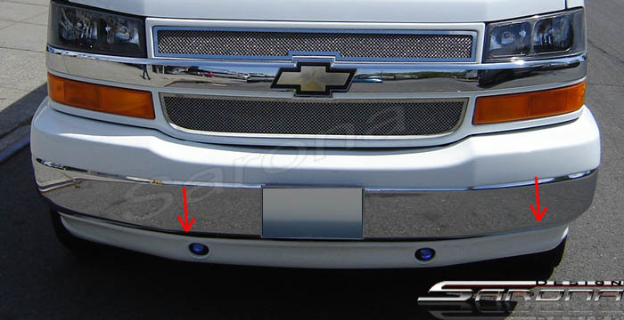 Custom Chevy Van Front Bumper Add-on  All Styles Front Lip/Splitter (2003 - 2024) - $270.00 (Part #CH-006-FA)